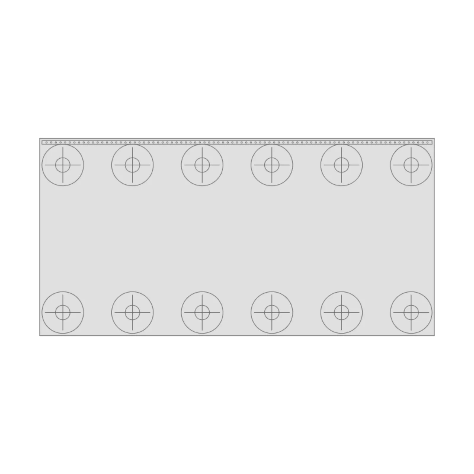 Industrial Gas Range 60" — 2D floor-plan symbol