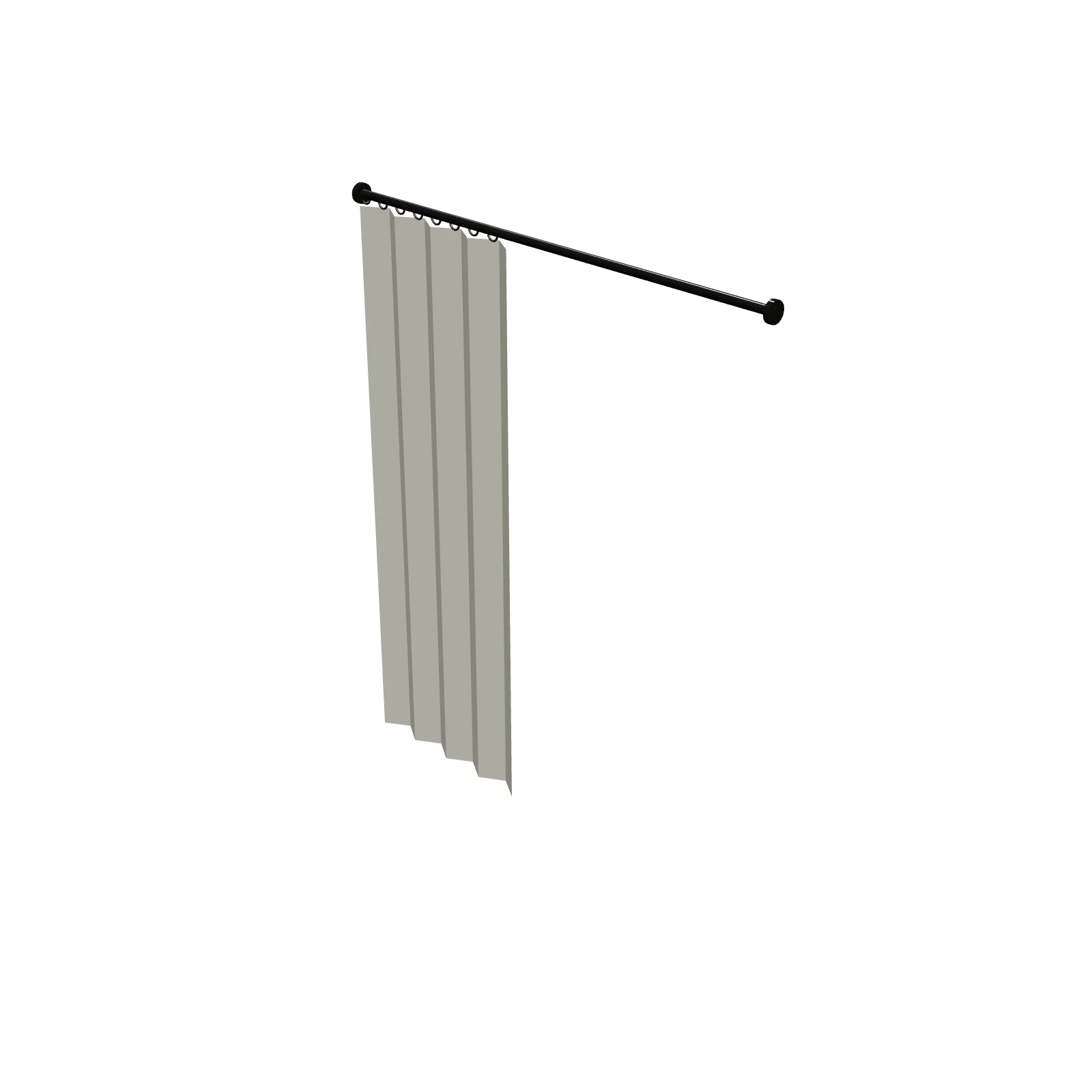 Shower Curtain & Rod — 3D preview — RoomSketch3D floor plan creator