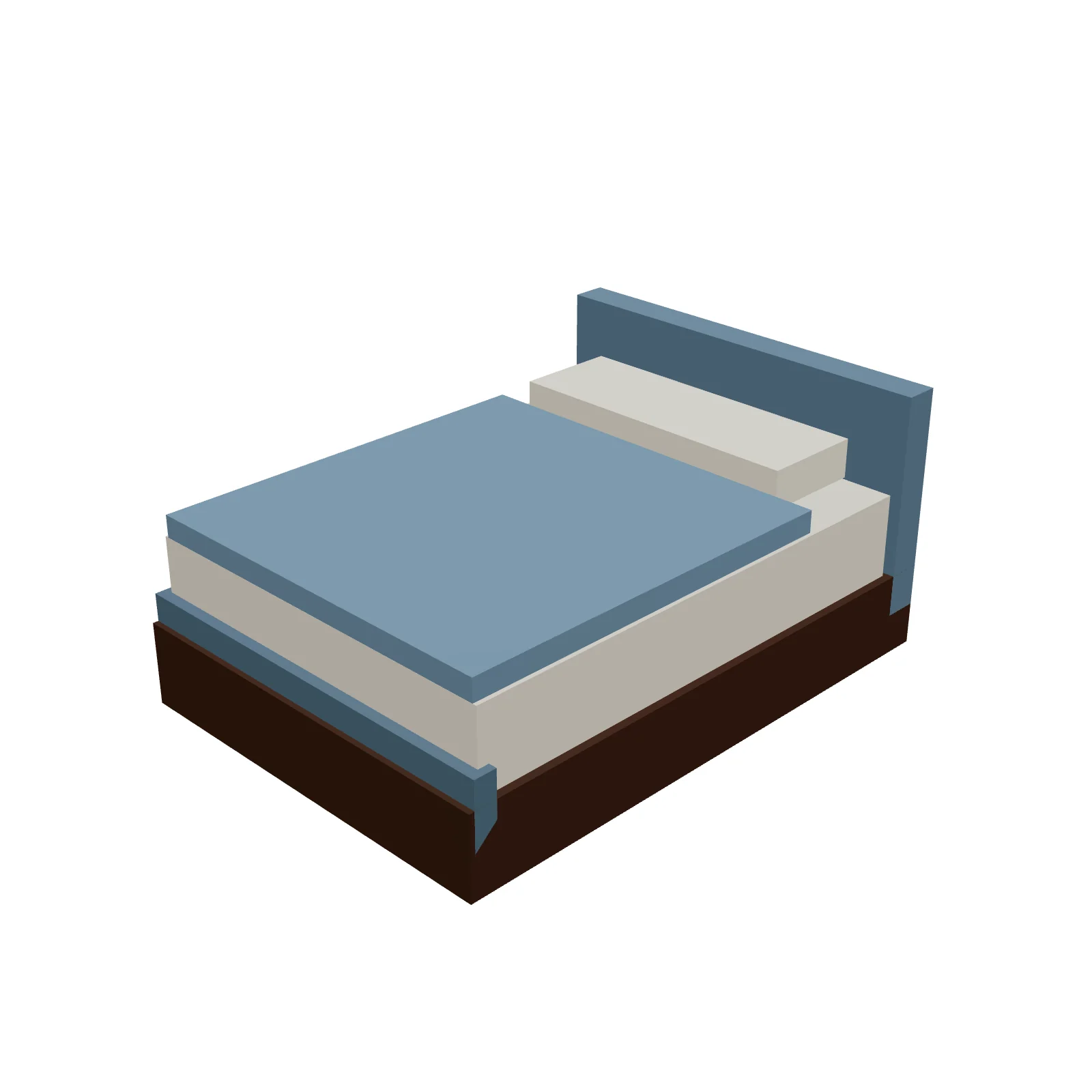 Full/Double Bed — 3D model preview