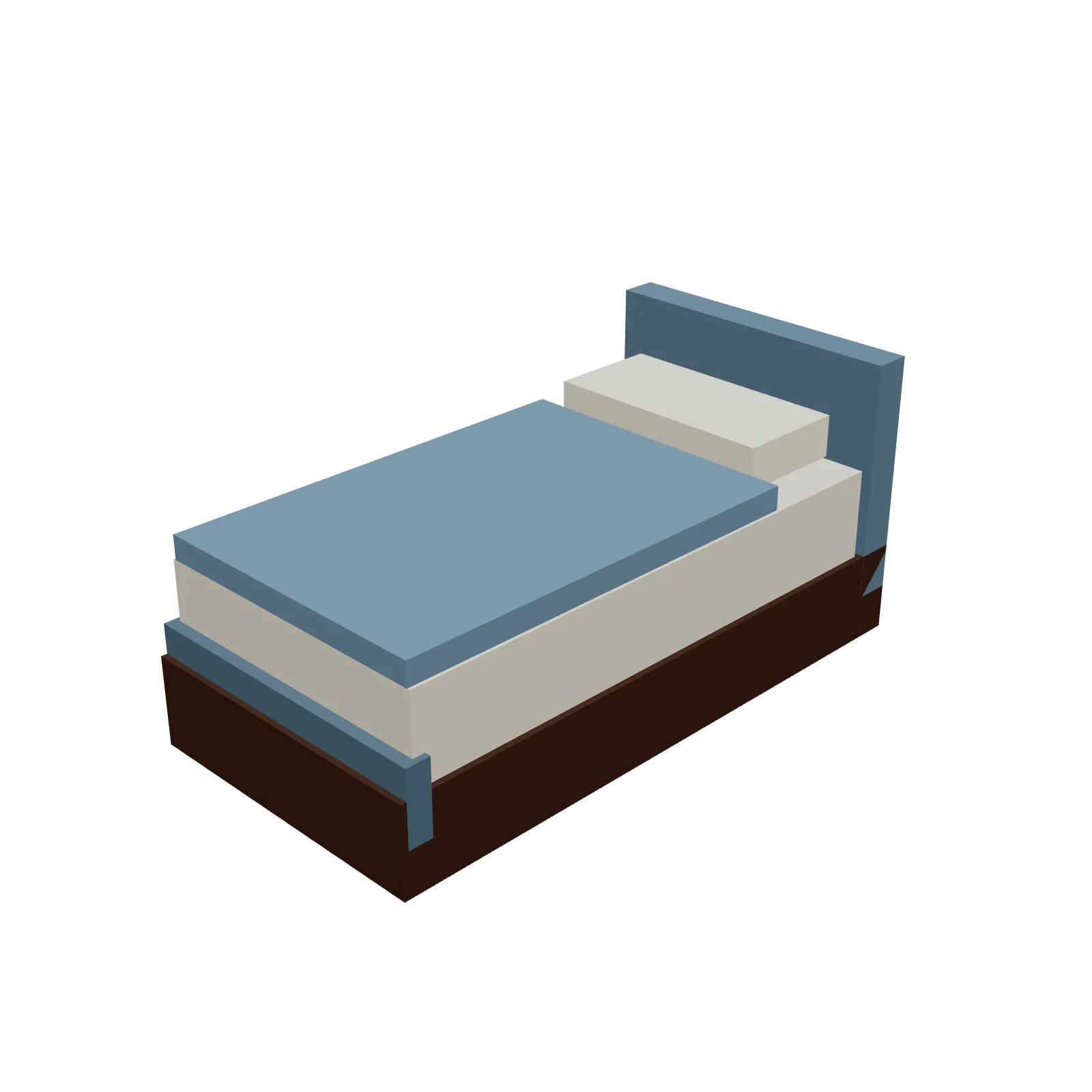 Twin Bed — 3D model preview
