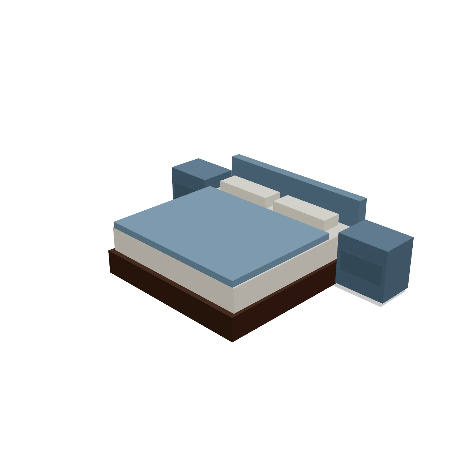 King Bed + Nightstands — 3D preview