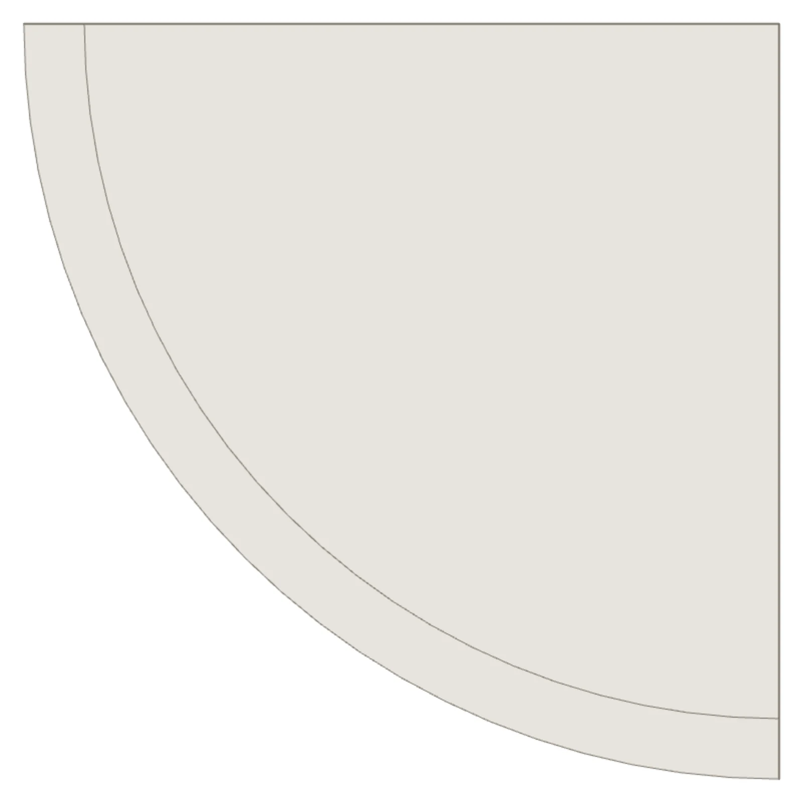 Quarter-Round End Wall — 2D floor-plan symbol — RoomSketch3D floor plan creator