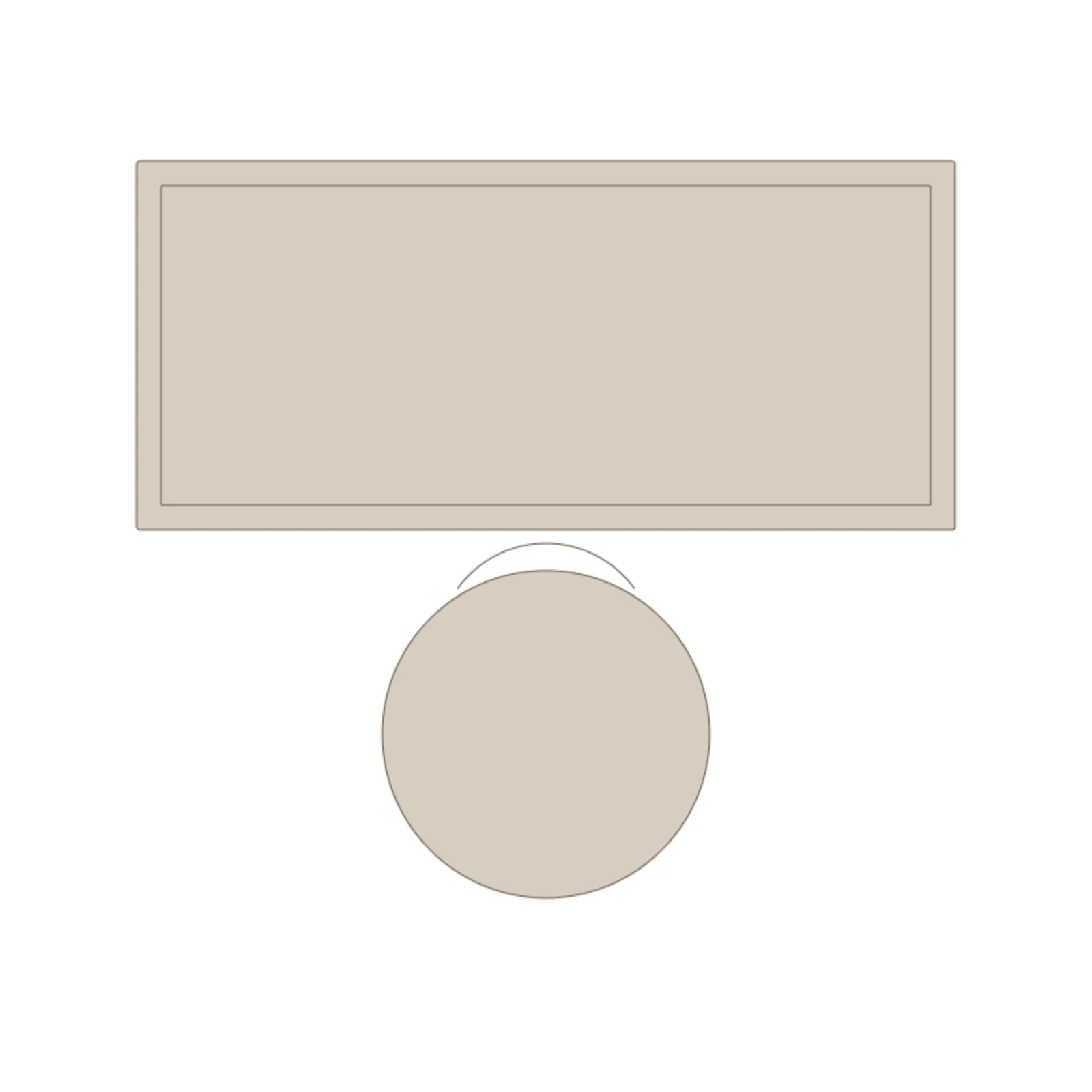 Desk + Chair Setup — 2D floor-plan symbol