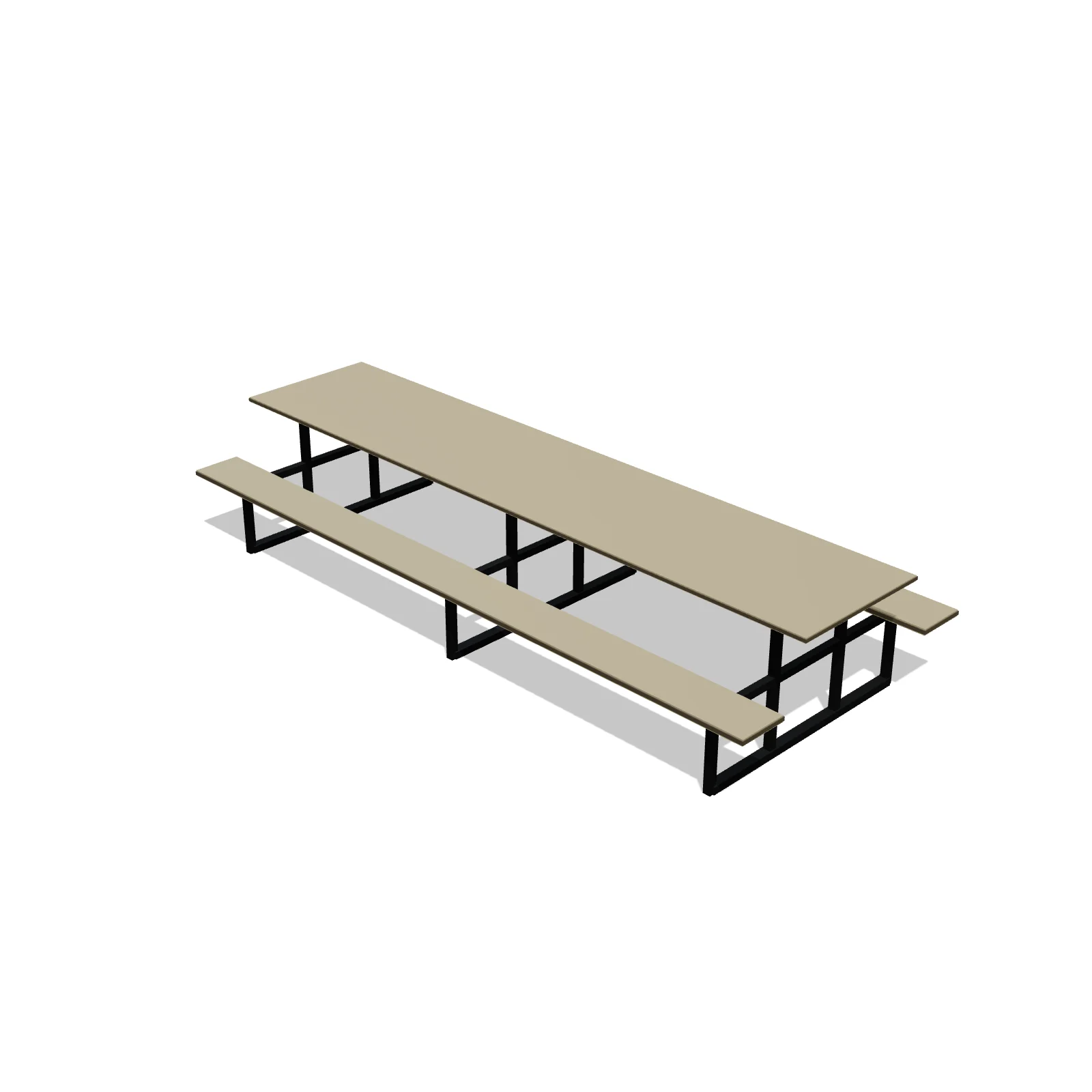 School Lunch Table 12 ft (with Benches) — 3D model preview — RoomSketch3D 3D floorplan software
