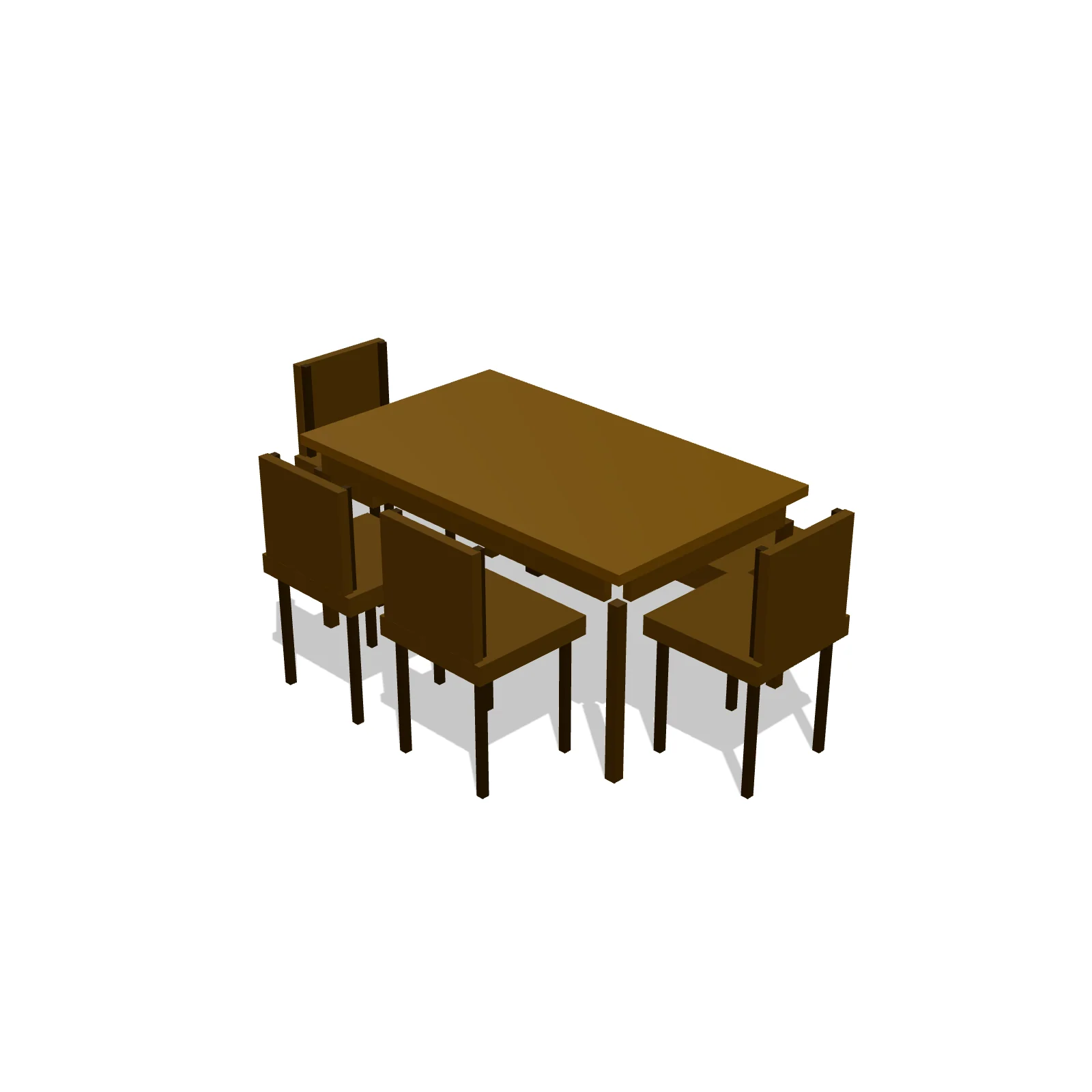 4-Chair + Bench Set — 3D model preview