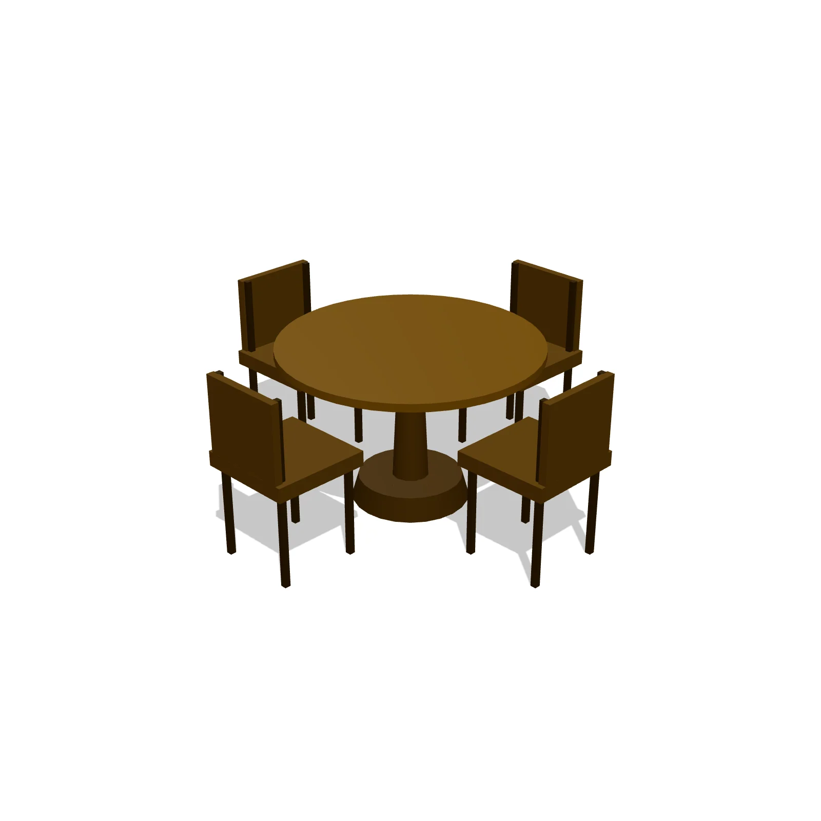 Round 4-Chair Set — 3D model preview