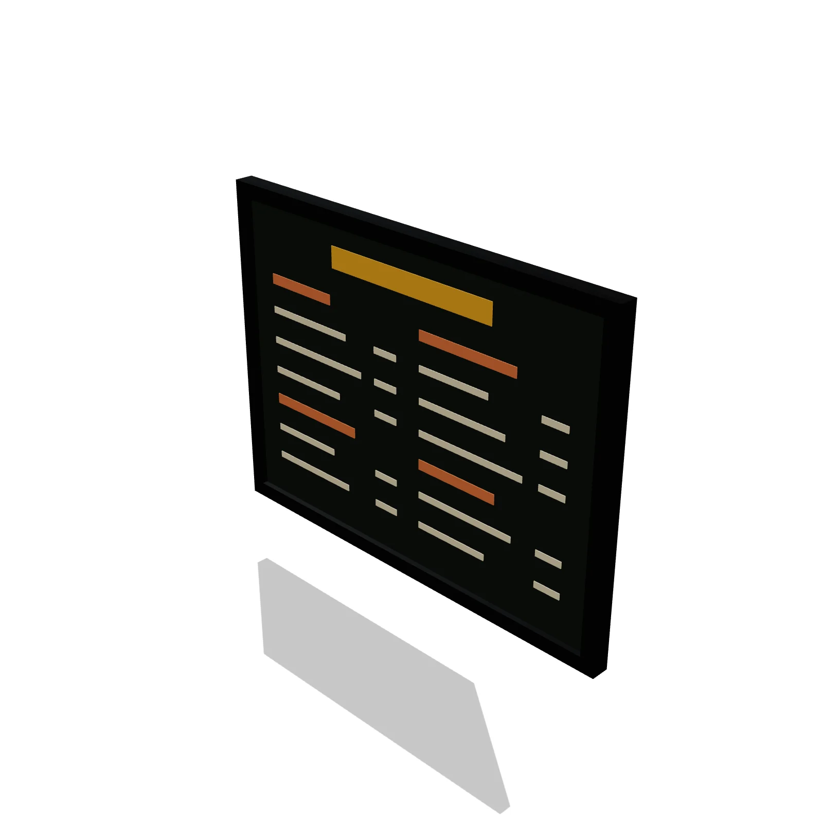 Menu Board 48" — 3D preview — RoomSketch3D floor planner