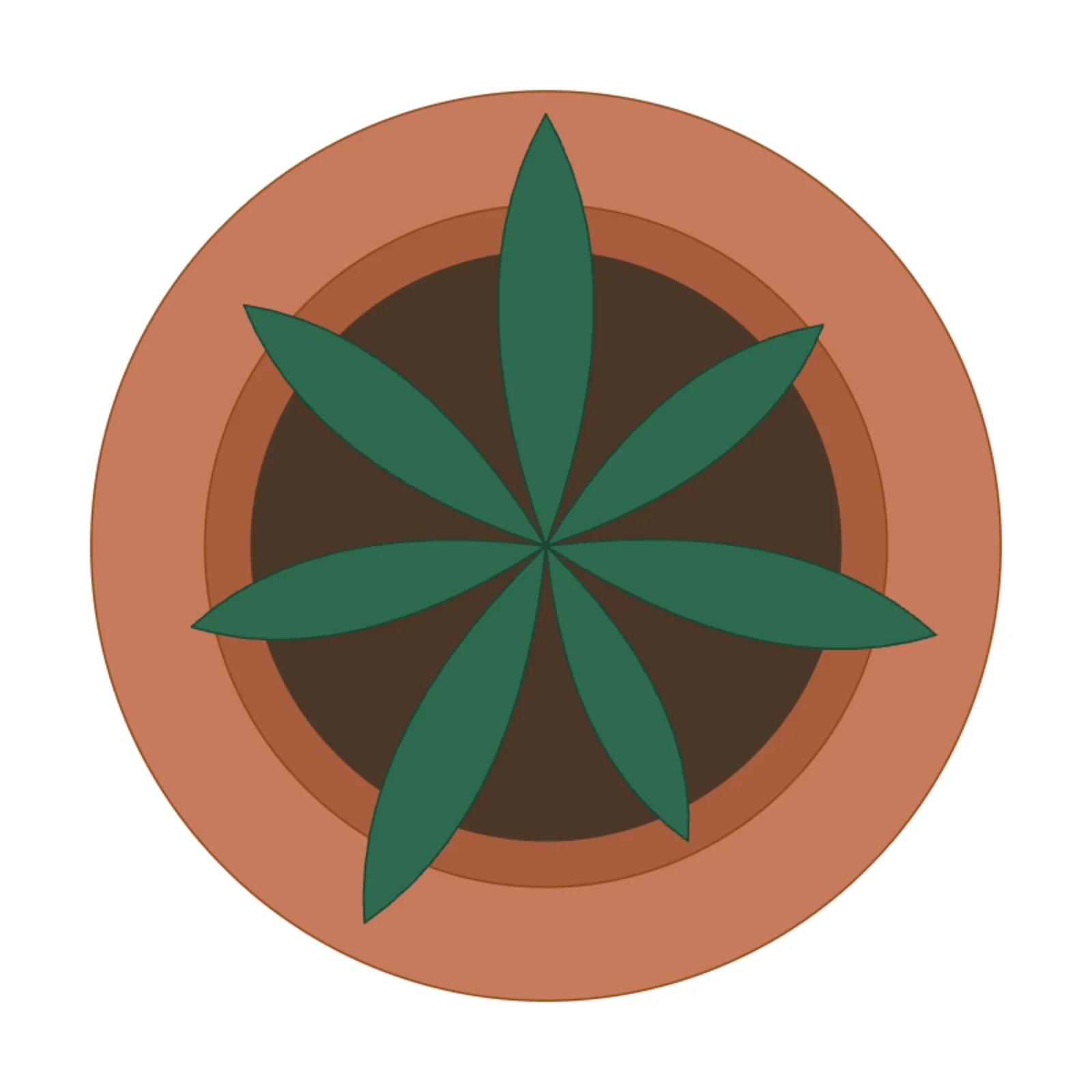 Large Office Plant — 2D floor-plan symbol