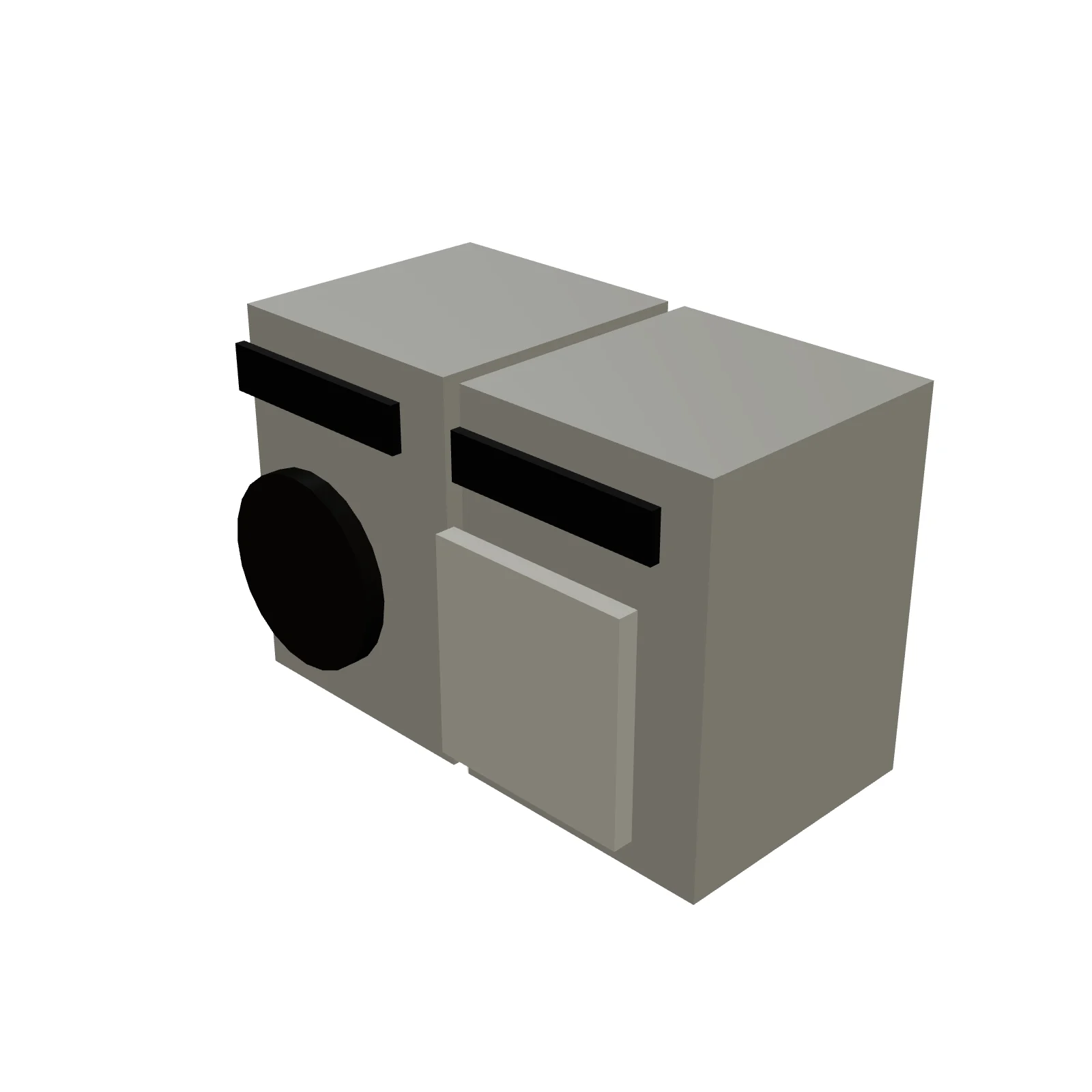 Washer + Dryer (Side by Side) — 3D model preview