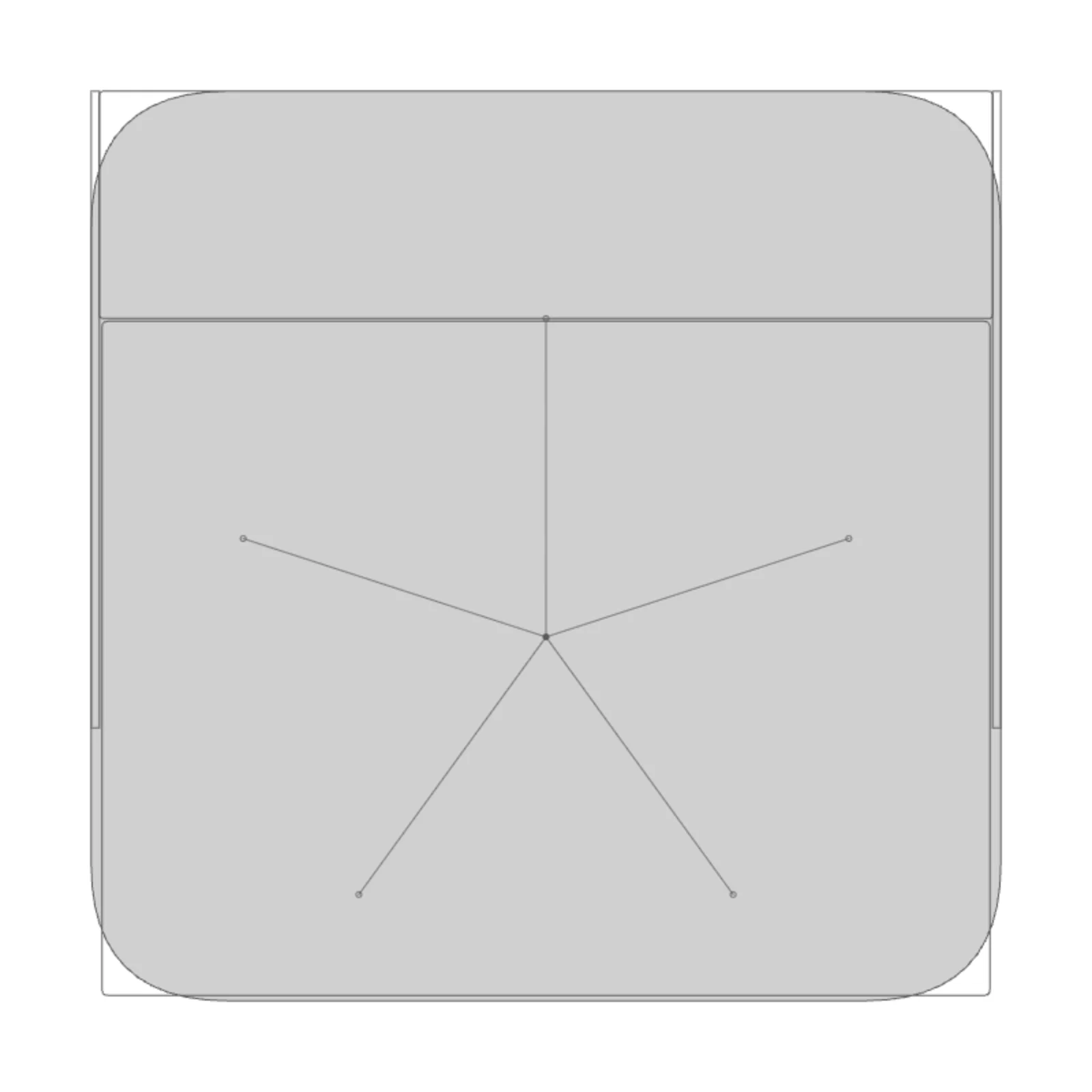 Ergonomic Chair — 2D floor-plan symbol
