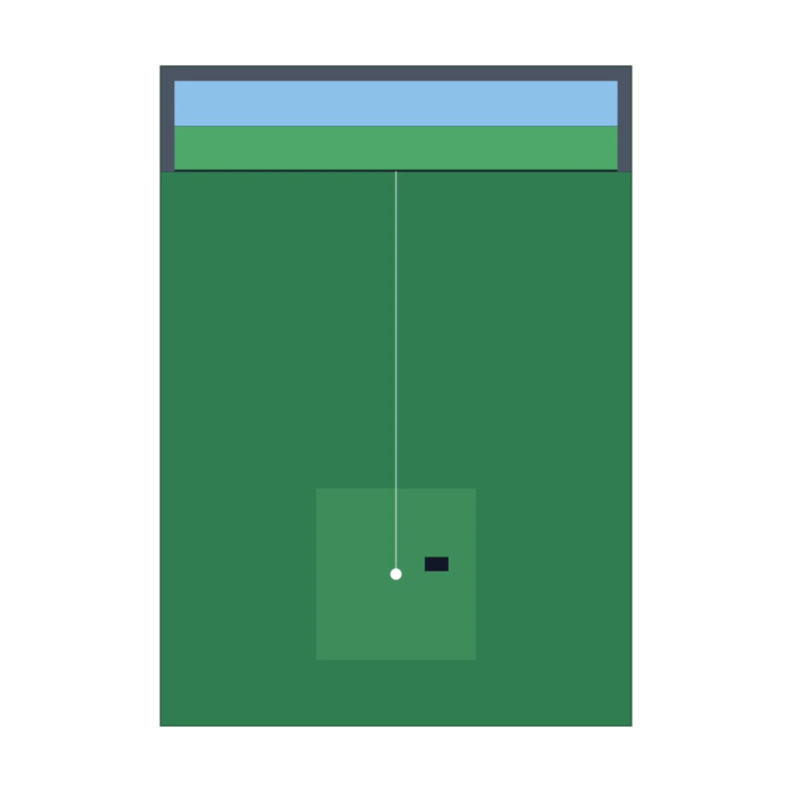 Golf Simulator — 2D floor-plan symbol