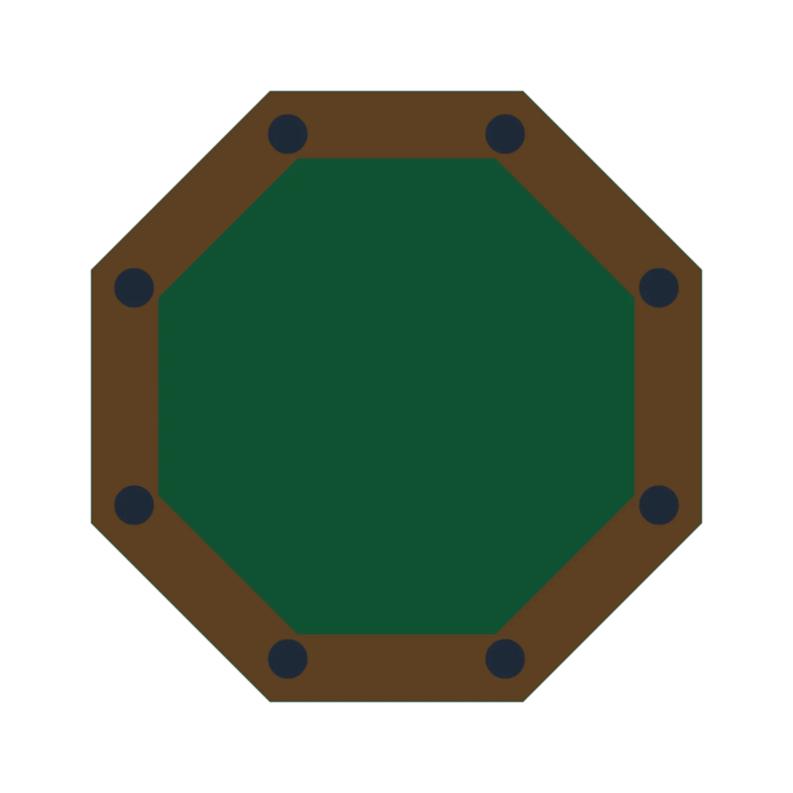 Octagonal Poker Table — 2D floor-plan symbol