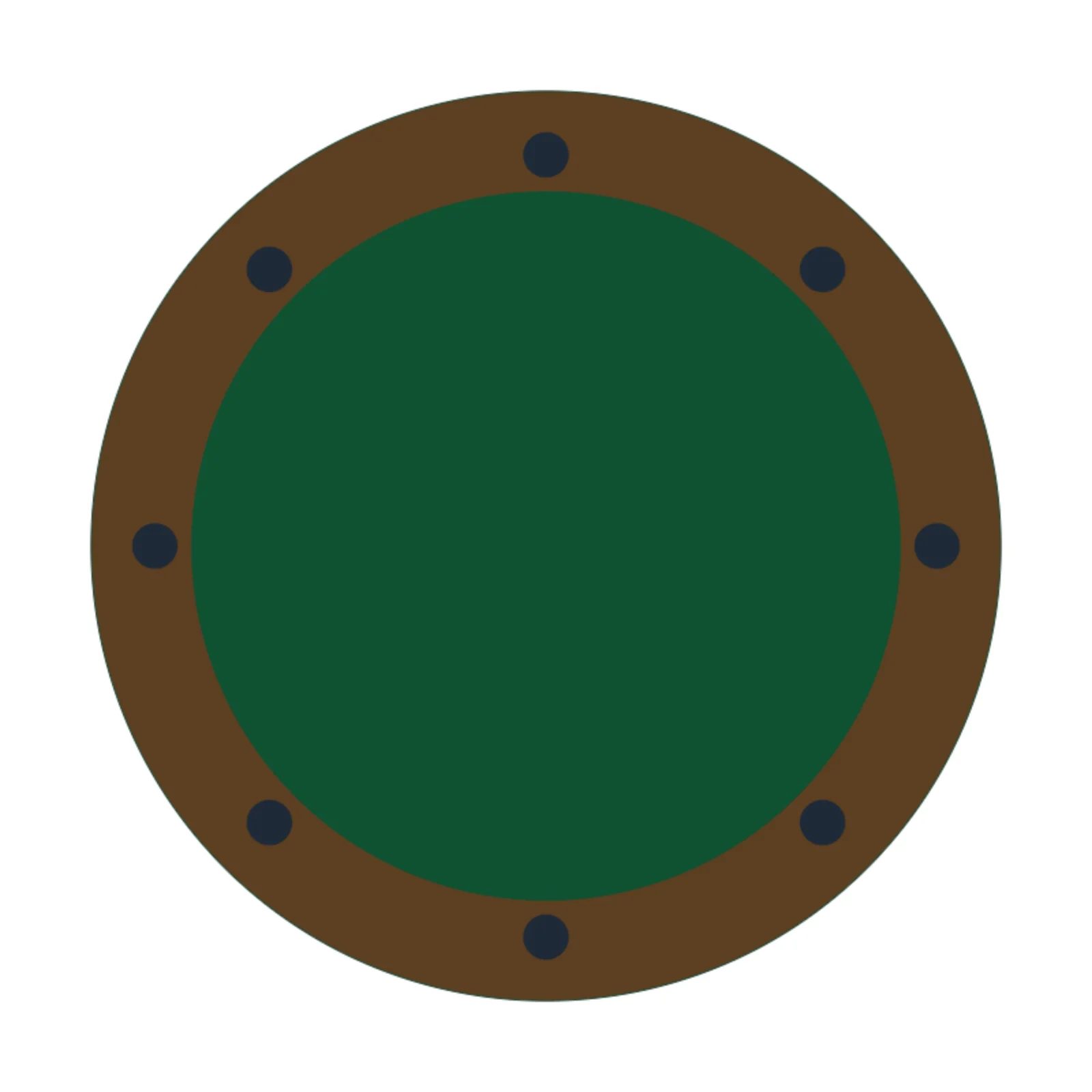 Round Poker Table — 2D floor-plan symbol