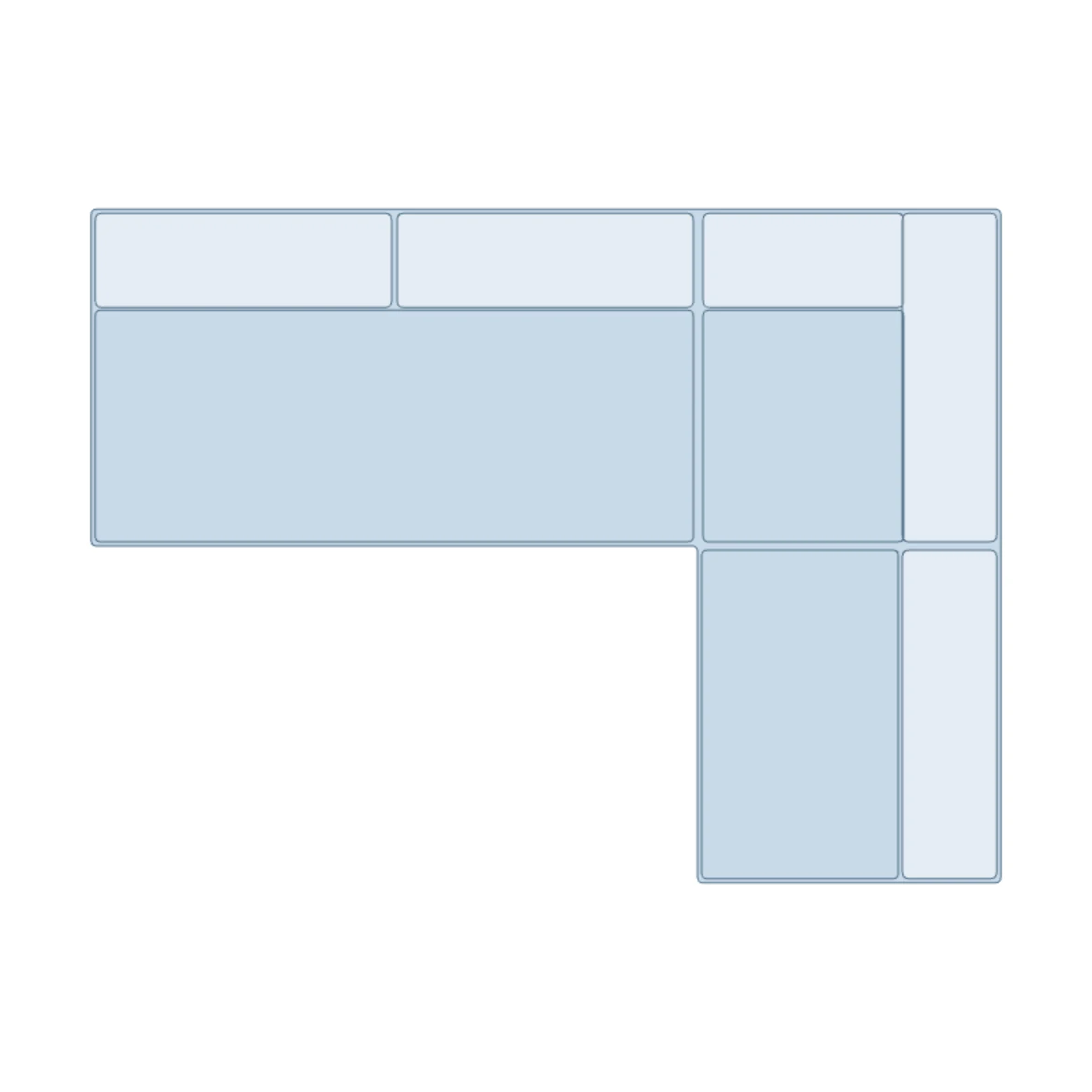 L-Sectional (Standard) — 2D floor-plan symbol
