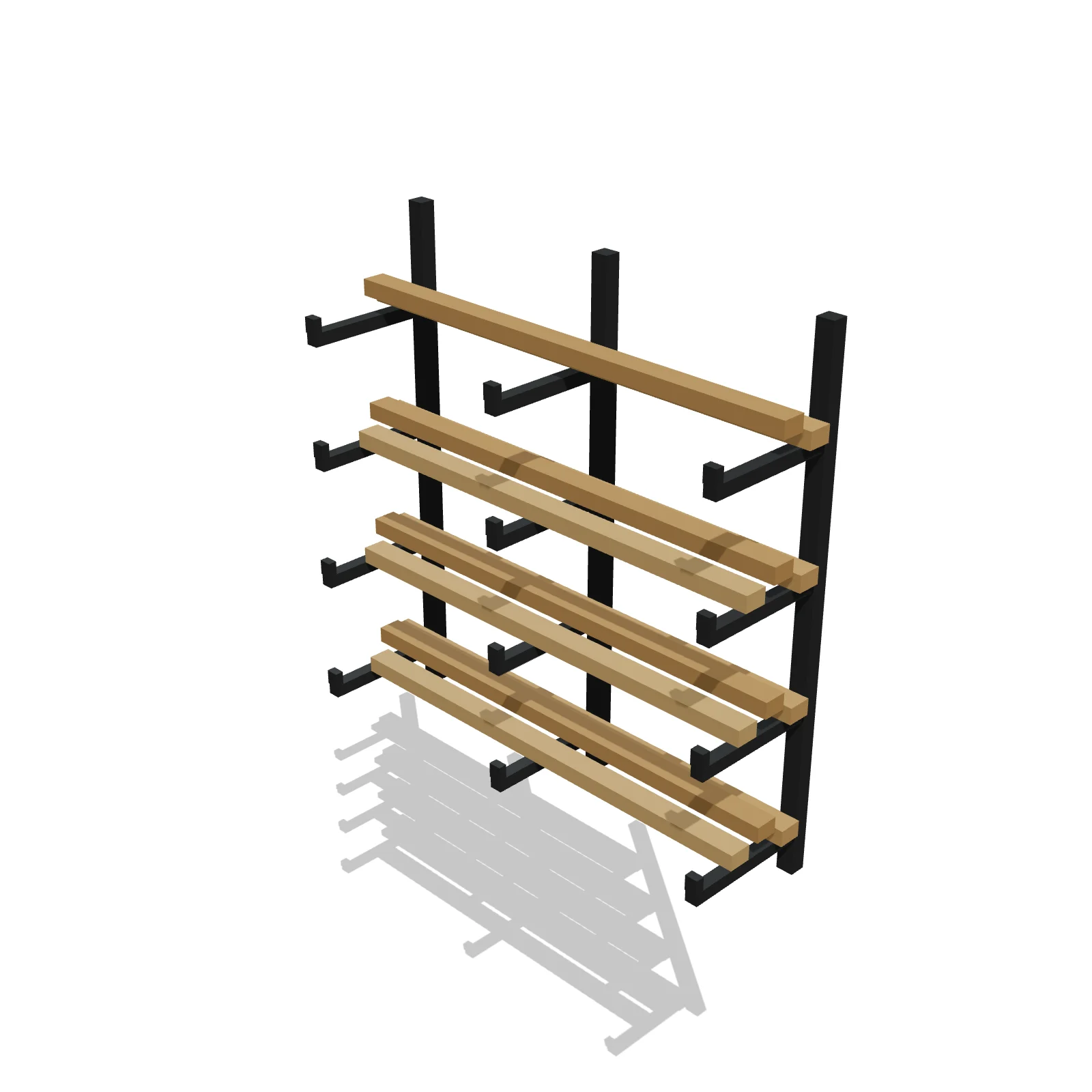 Wall Lumber Rack — 3D preview — RoomSketch3D 3D floorplan software