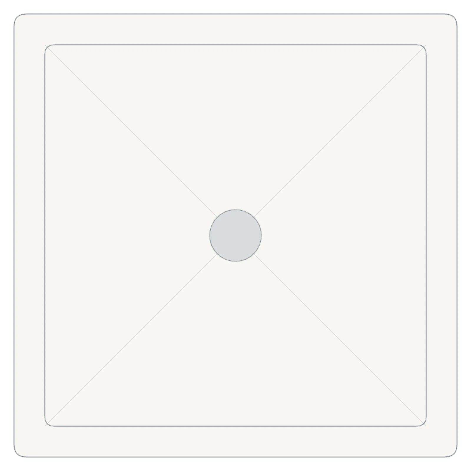 Shower Base 36×36 — 2D floor-plan symbol — RoomSketch3D floor planner