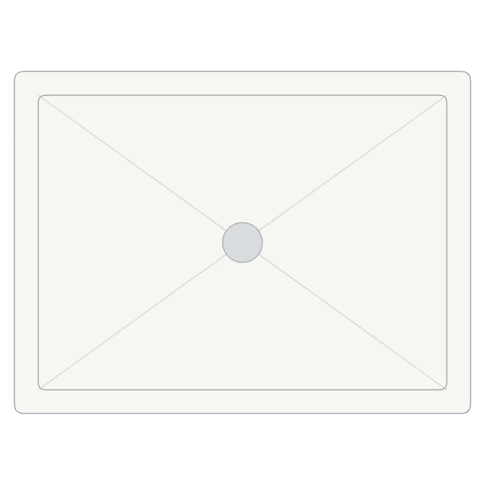 Shower Base 48×36 — 2D floor-plan symbol — RoomSketch3D room planner app