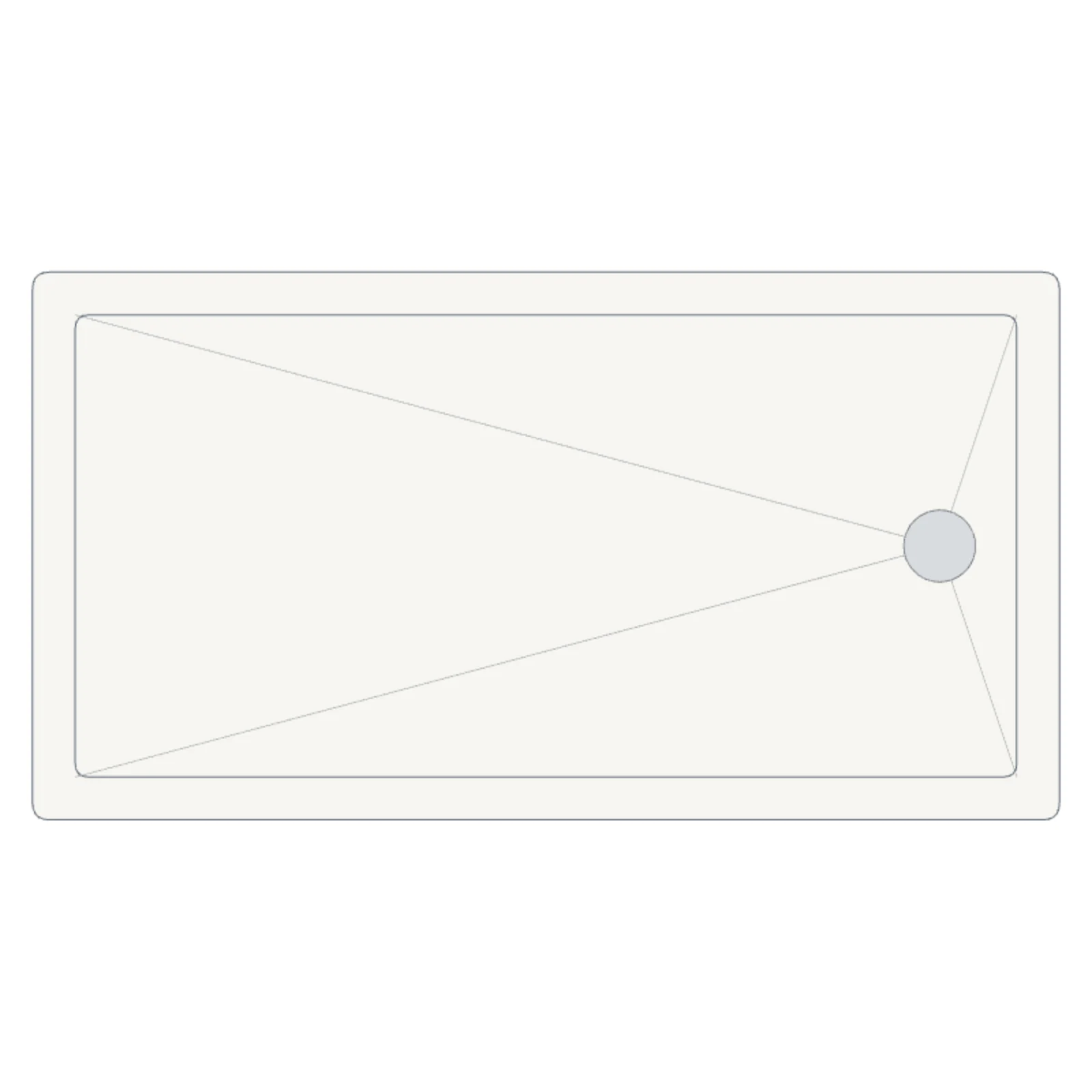 Shower Base 60×32 — 2D floor-plan symbol — RoomSketch3D home design app