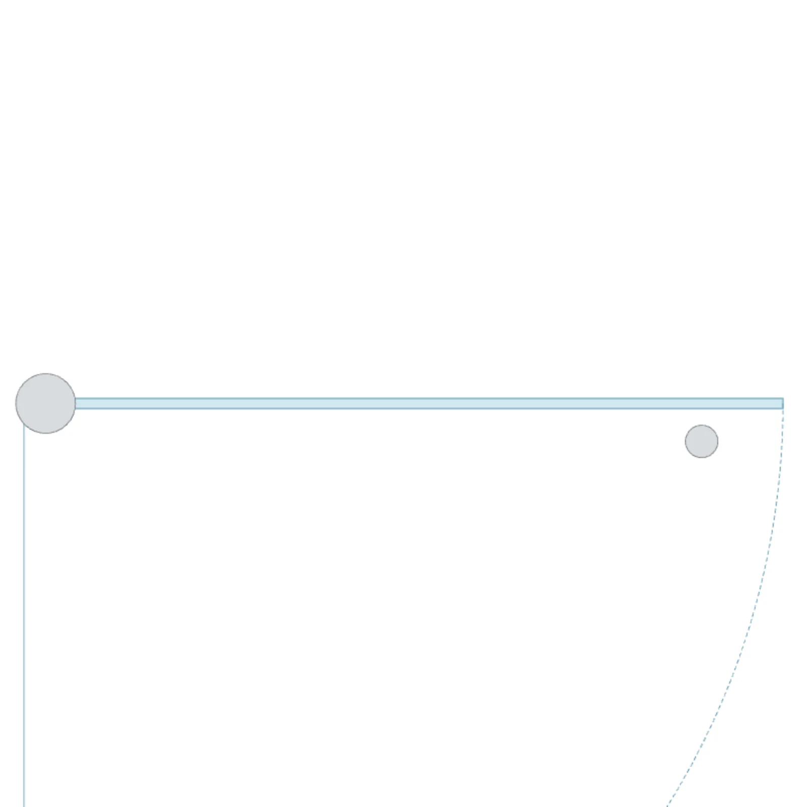 Glass Shower Door — 2D floor-plan symbol — RoomSketch3D floor plan creator