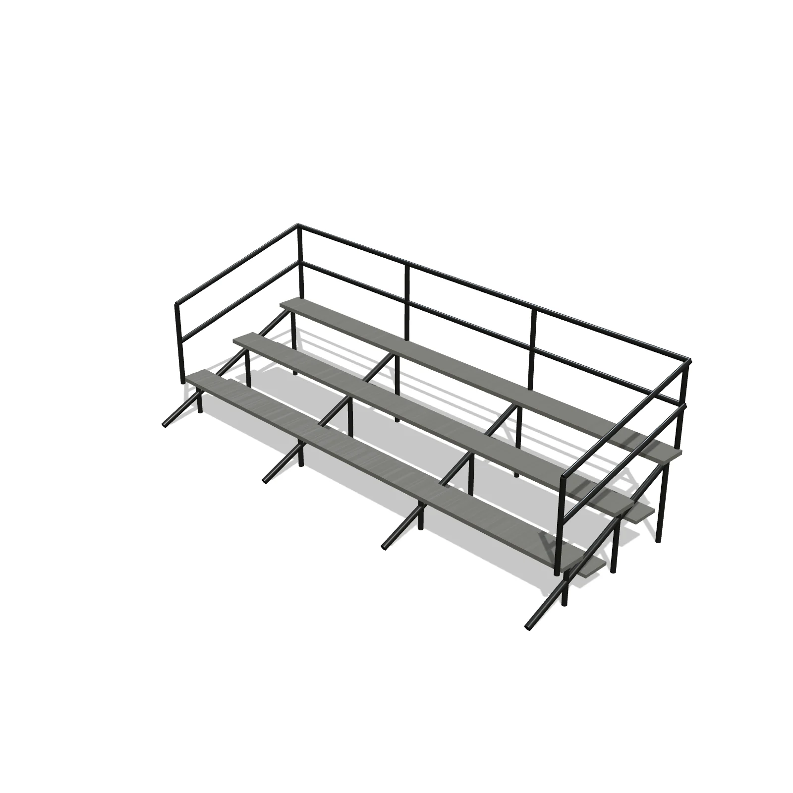 Bleachers 3-Row (15 ft) — 3D preview — RoomSketch3D floor planner