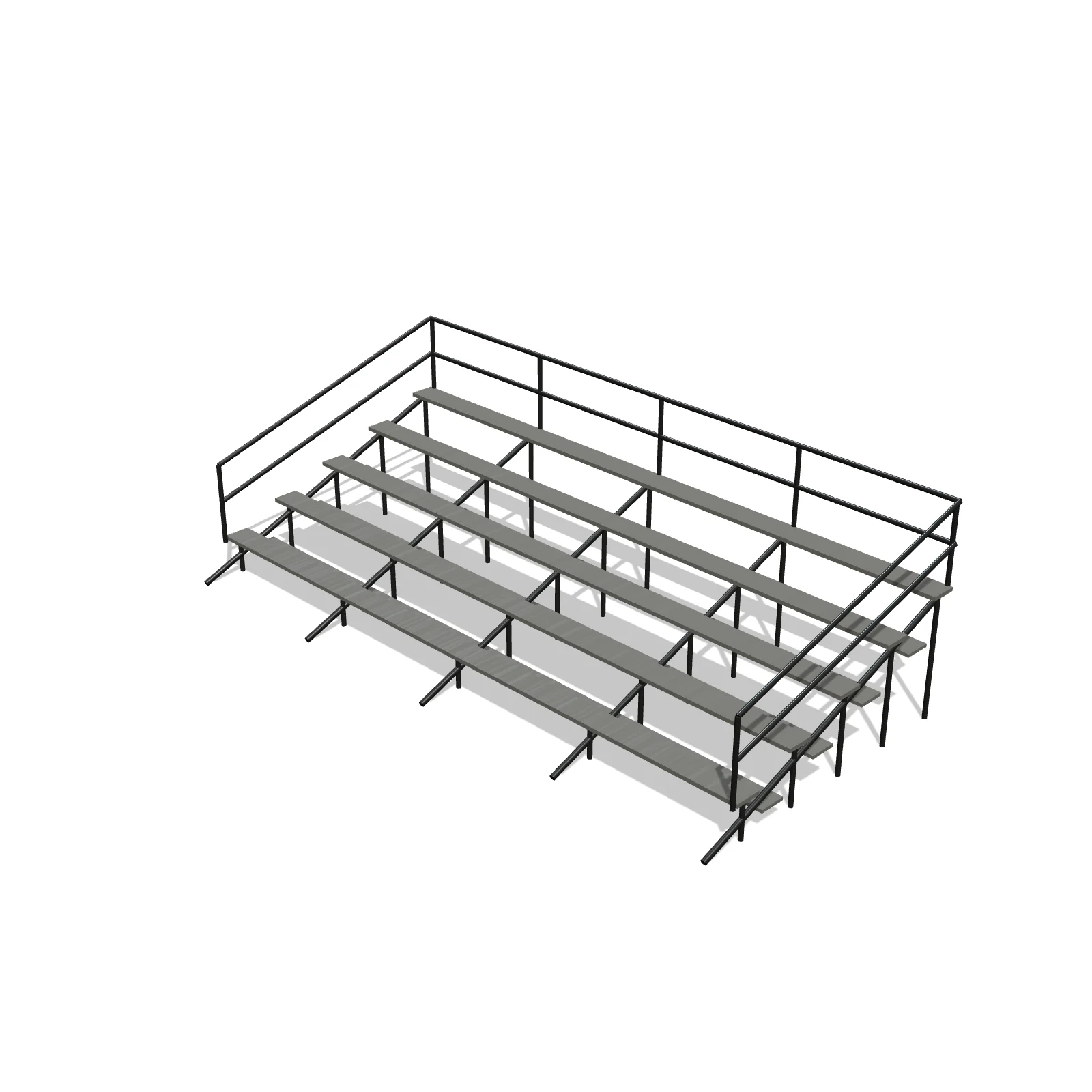 Bleachers 5-Row (21 ft) — 3D preview — RoomSketch3D floor plan creator