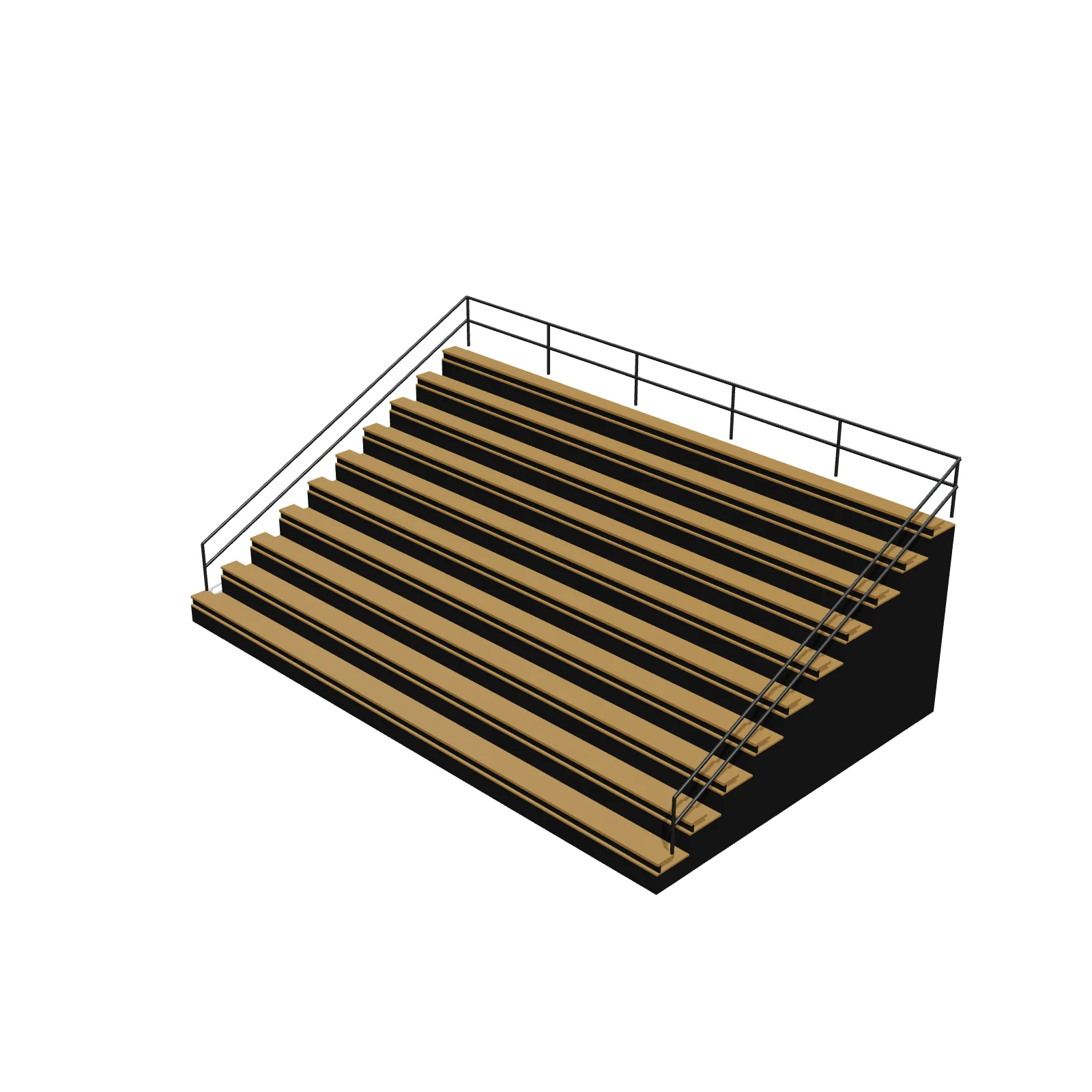 Gym Bleachers 10-Row (30 ft) — 3D preview — RoomSketch3D room planner app