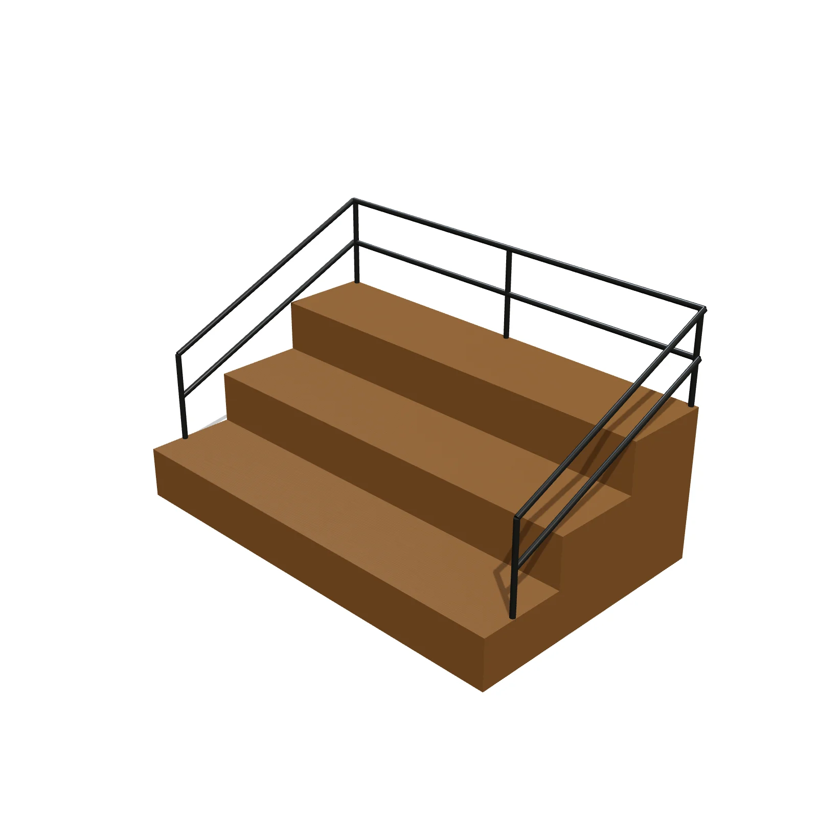 Wood Tier Seating 3-Row (12 ft) — 3D preview — RoomSketch3D room planner app