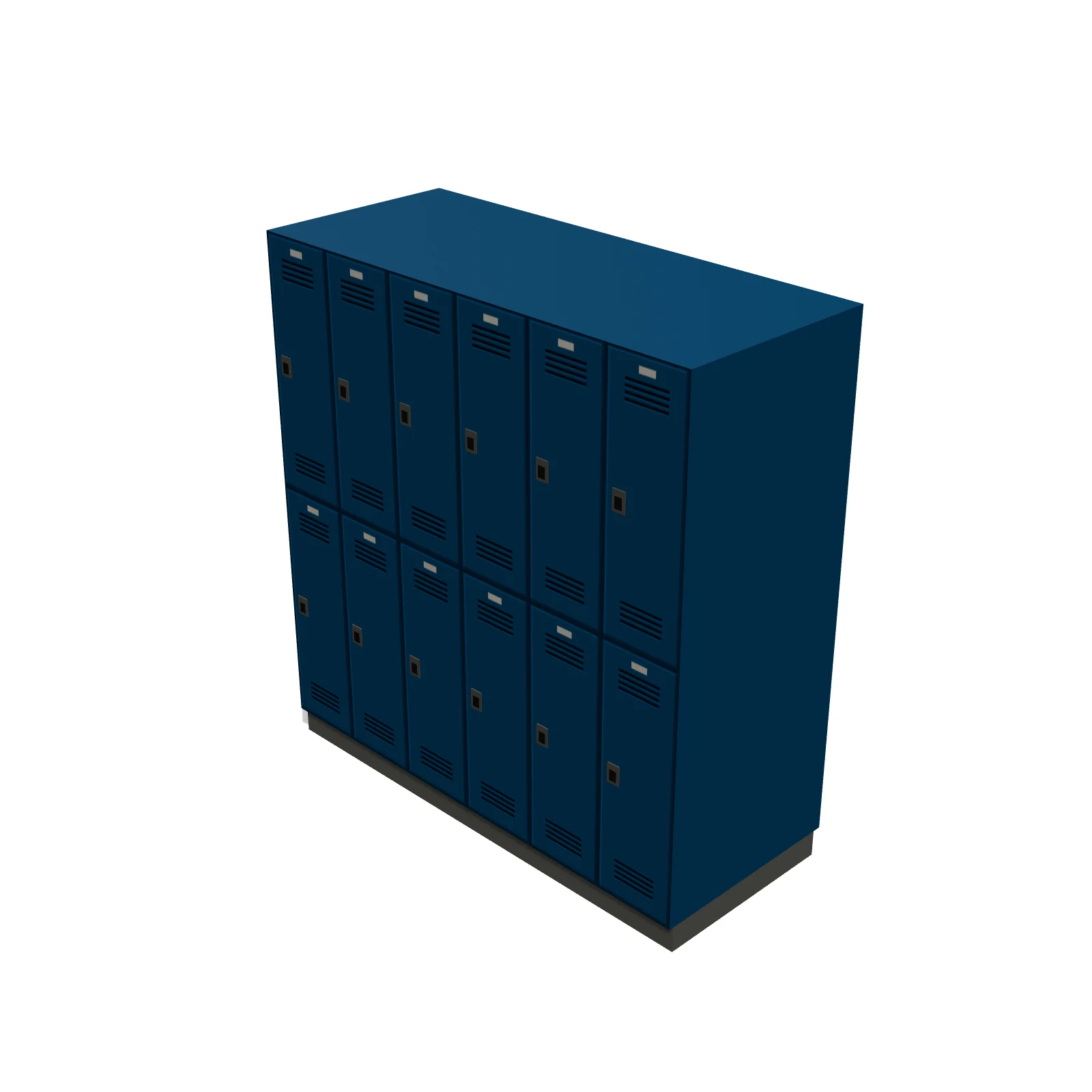 Locker Block (2-Tier, Double-Sided) — 3D model preview — RoomSketch3D floor plan creator