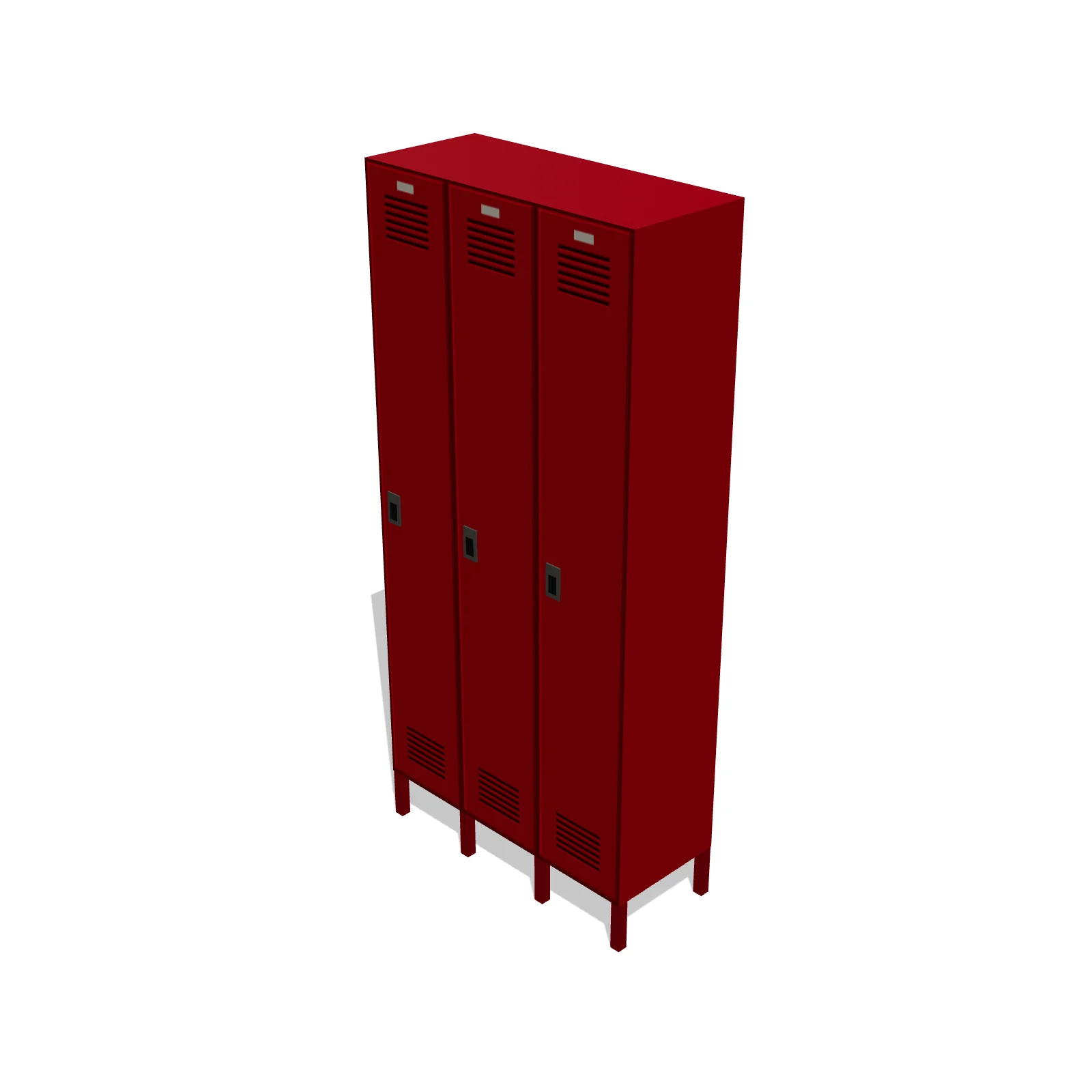 School Lockers (Set of 3) — 3D model preview — RoomSketch3D home design app