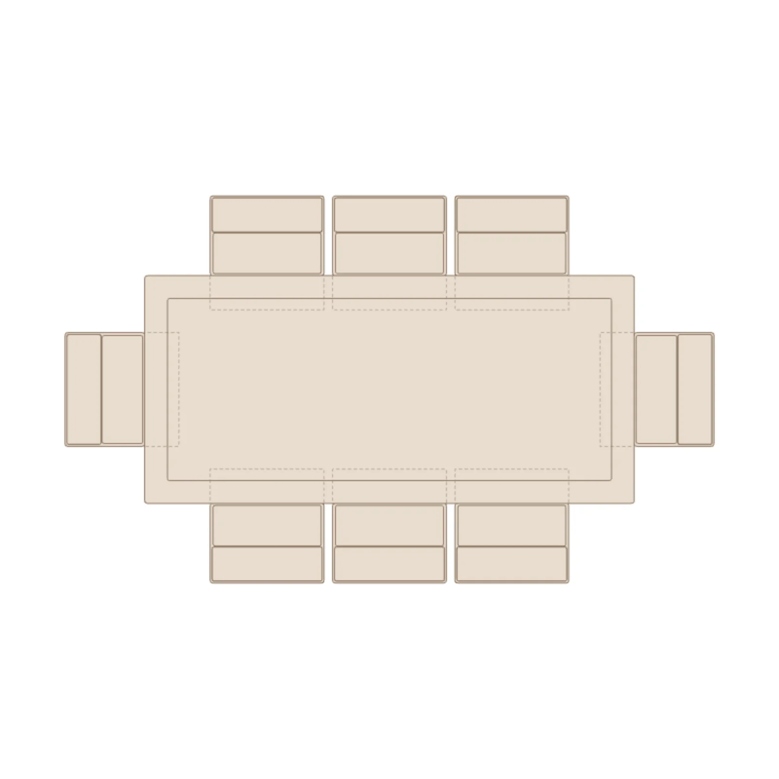 Conference Table 8-Seat — 2D floor-plan symbol