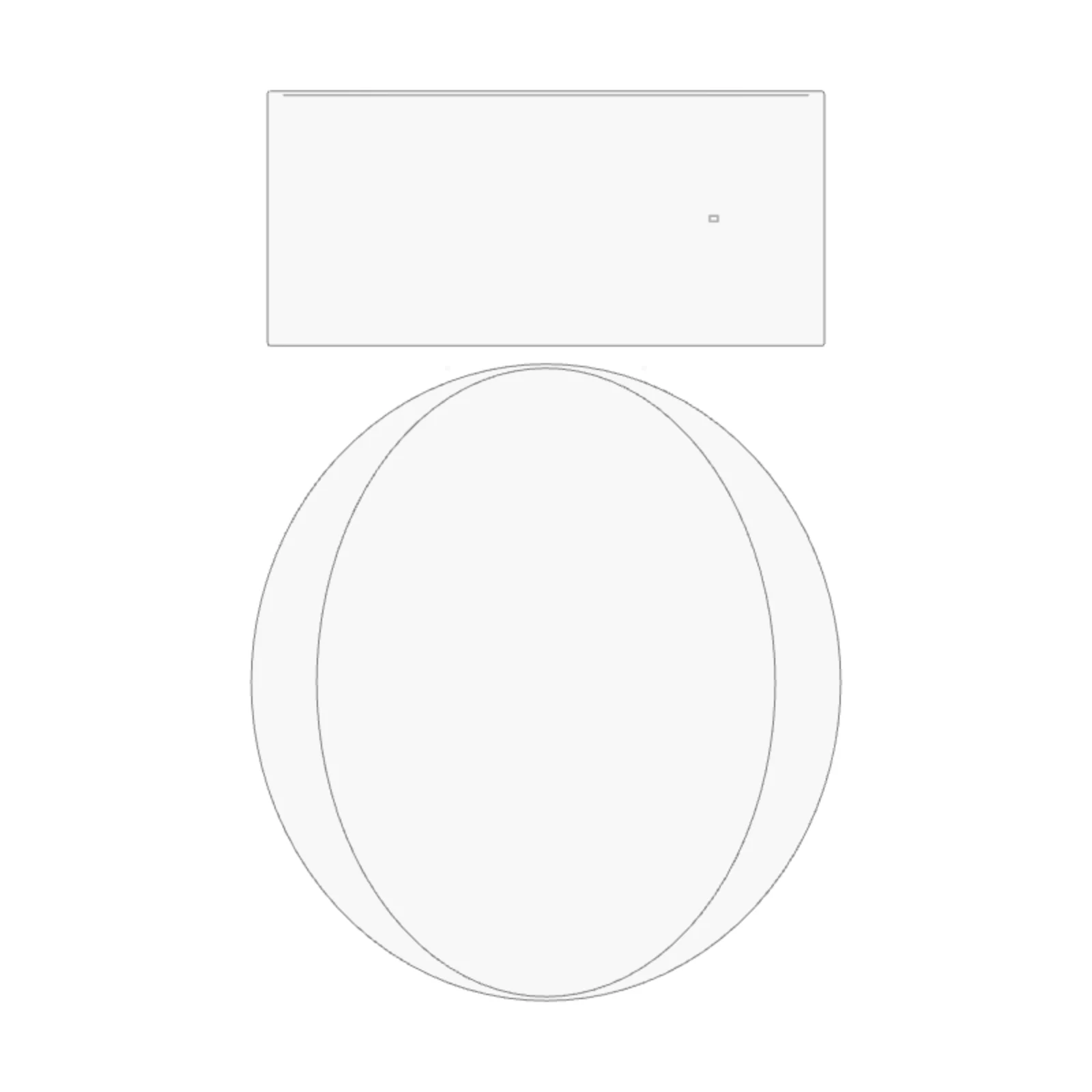 Compact Toilet — 2D floor-plan symbol