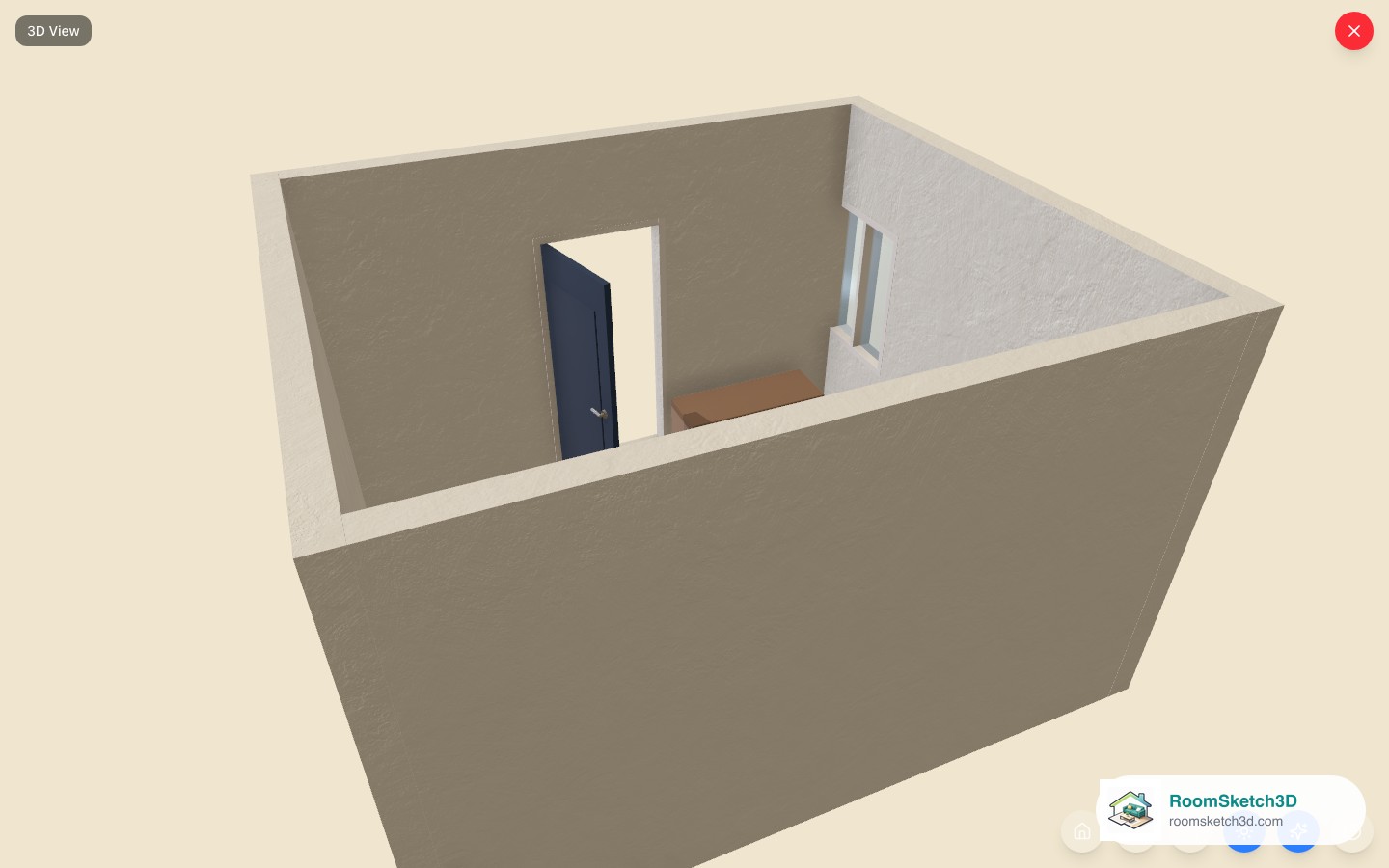 The Apartment Mailroom template viewed in 3D in RoomSketch3D