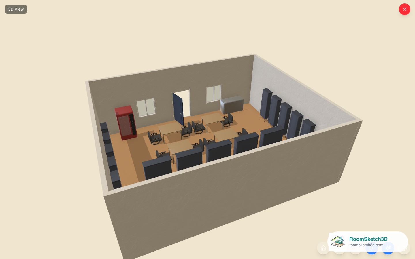 The Neighborhood Library template viewed in 3D in RoomSketch3D