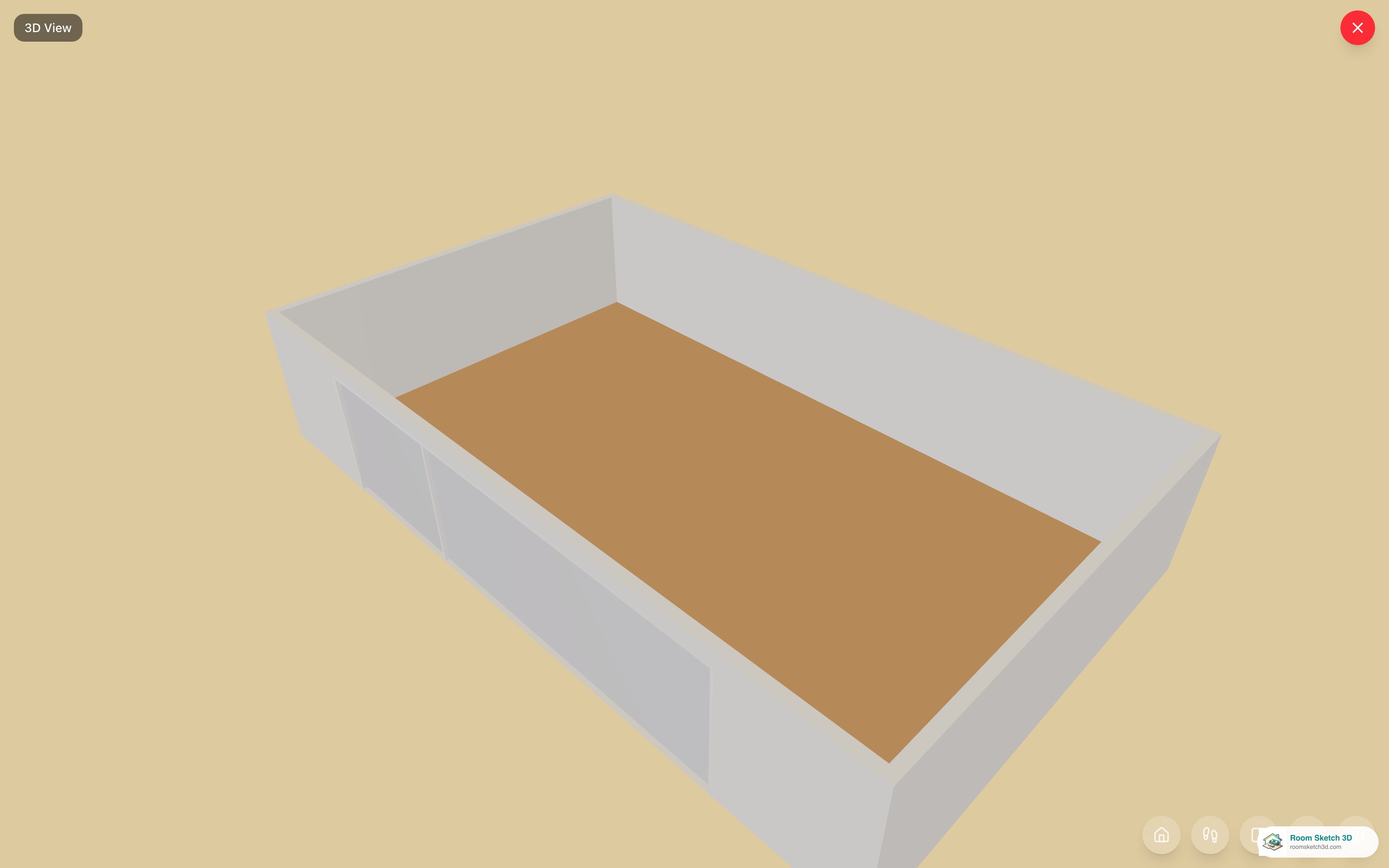 3D view of a two-door garage from the front exterior — wide main door plus narrower secondary door with a mullion between them